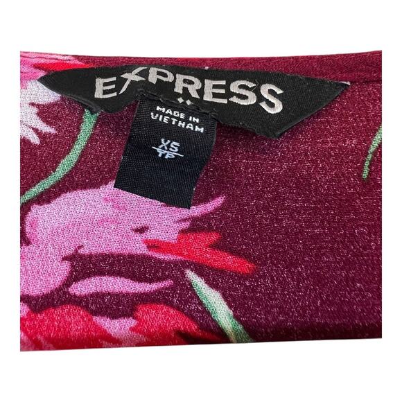 Express XS Floral Peplum Blouse Shirt Top Cottage Indie Fairy - Picture 4 of 6